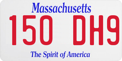 MA license plate 150DH9