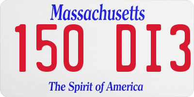 MA license plate 150DI3