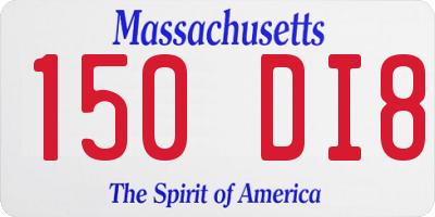 MA license plate 150DI8