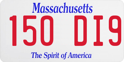MA license plate 150DI9