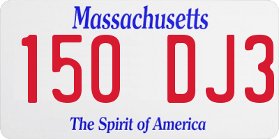 MA license plate 150DJ3
