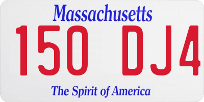 MA license plate 150DJ4