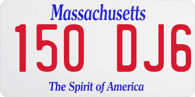 MA license plate 150DJ6