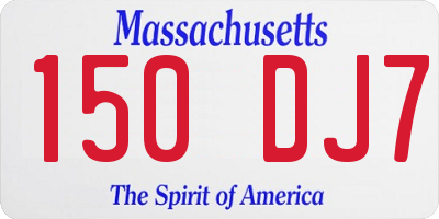 MA license plate 150DJ7