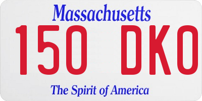 MA license plate 150DK0