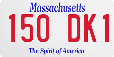 MA license plate 150DK1