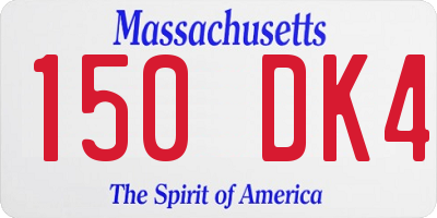 MA license plate 150DK4