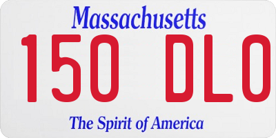 MA license plate 150DL0