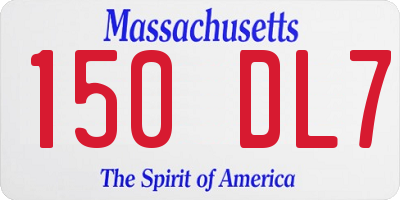 MA license plate 150DL7