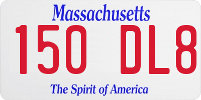 MA license plate 150DL8