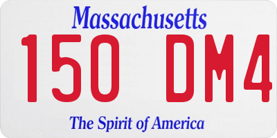 MA license plate 150DM4