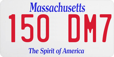 MA license plate 150DM7