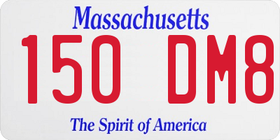 MA license plate 150DM8