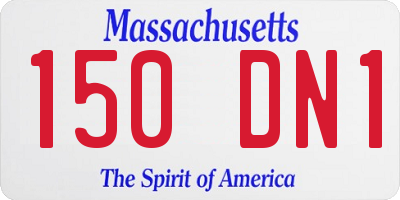 MA license plate 150DN1