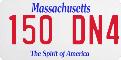 MA license plate 150DN4