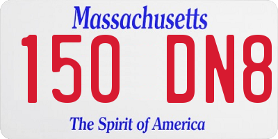 MA license plate 150DN8