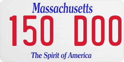 MA license plate 150DO0