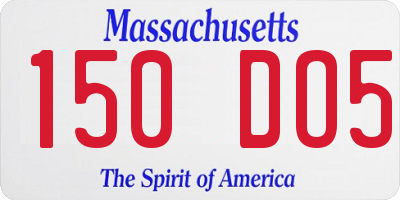 MA license plate 150DO5