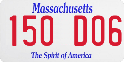 MA license plate 150DO6