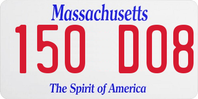 MA license plate 150DO8