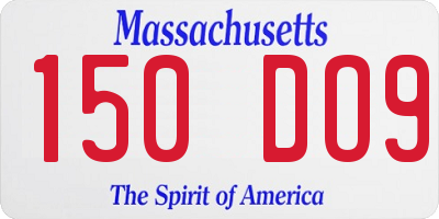 MA license plate 150DO9