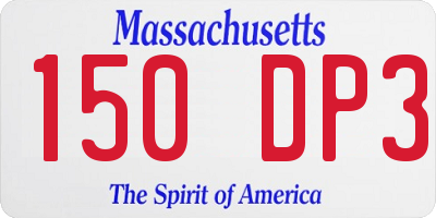 MA license plate 150DP3