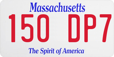 MA license plate 150DP7
