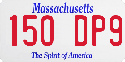 MA license plate 150DP9