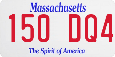 MA license plate 150DQ4