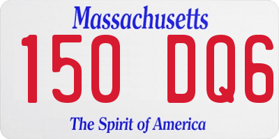 MA license plate 150DQ6