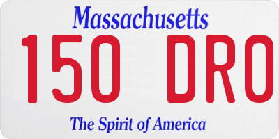 MA license plate 150DR0
