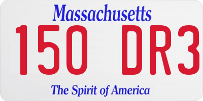 MA license plate 150DR3