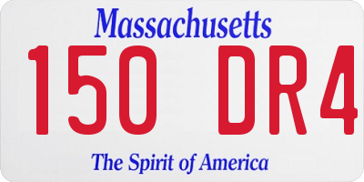 MA license plate 150DR4