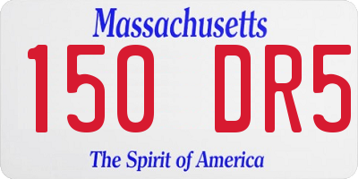 MA license plate 150DR5