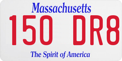 MA license plate 150DR8