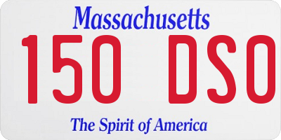 MA license plate 150DS0