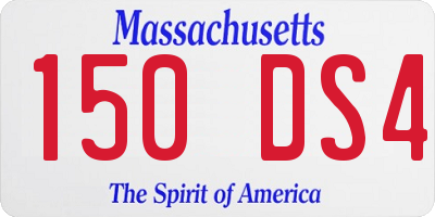 MA license plate 150DS4