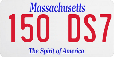 MA license plate 150DS7