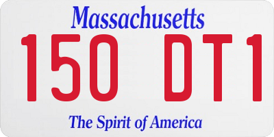 MA license plate 150DT1