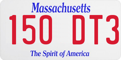 MA license plate 150DT3