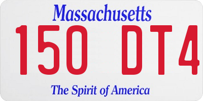 MA license plate 150DT4