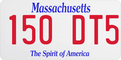 MA license plate 150DT5
