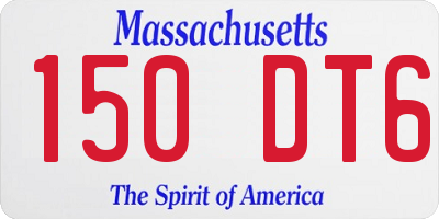 MA license plate 150DT6
