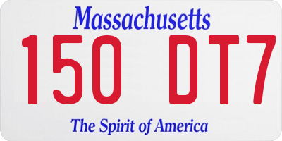 MA license plate 150DT7