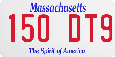 MA license plate 150DT9