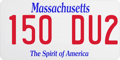 MA license plate 150DU2