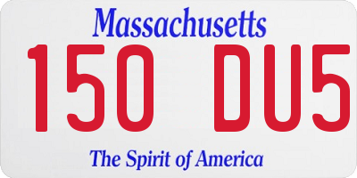 MA license plate 150DU5