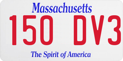 MA license plate 150DV3