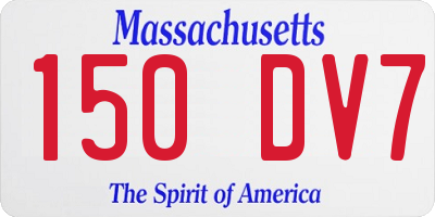 MA license plate 150DV7