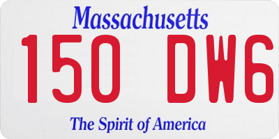MA license plate 150DW6